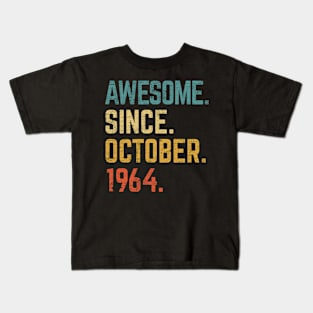 58th Birthday Gift 58 Year Old Awesome Since October 1964 Kids T-Shirt